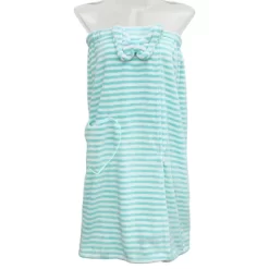 Unique Bargains Shower Wrap Towel For Women Adjustable Bath Wrap With Pocket Coral Fleece 1 Pc