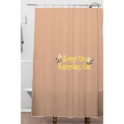 Camille Allen Keep On Keeping On Shower Curtain Pink - Deny Designs