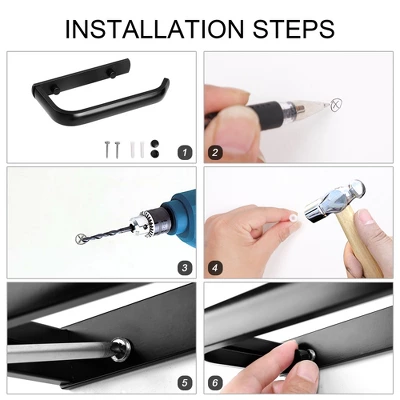 Unique Bargains Bathroom Aluminum Alloy Matte Fixed Toilet Paper Holders Black 1 Pc - Image 4