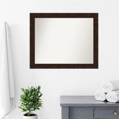 32" X 26" Non-Beveled William Mottled Bronze Narrow Bathroom Wall Mirror - Amanti Art - Image 8
