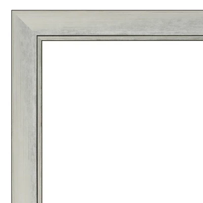 40" X 28" Non-Beveled Flair Patina Bathroom Wall Mirror Silver - Amanti Art - Image 2
