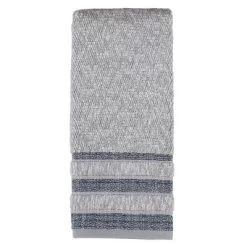 Cubes Modern Look Woven Textured Stripes Bath Towel 27in X 50in Navy By SKL Home