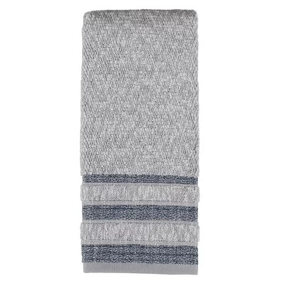 Cubes Modern Look Woven Textured Stripes Bath Towel 27in X 50in Navy By SKL Home