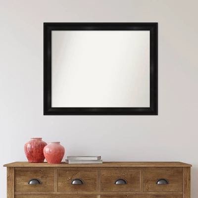 32" X 26" Non-Beveled Grand Narrow Bathroom Wall Mirror Black - Amanti Art - Image 5