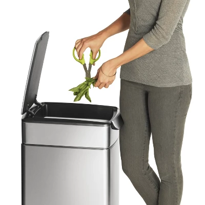 Simplehuman 40L Slim Touch Bar Trash Can Brushed Stainless Steel - Image 6