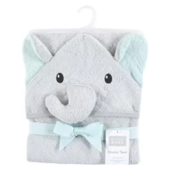 Hudson Baby Unisex Baby Cotton Animal Face Hooded Towel, Dreamy Elephant, One Size