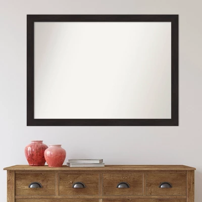 42" X 31" Non-Beveled Furniture Narrow Bathroom Wall Mirror Espresso Brown - Amanti Art - Image 6