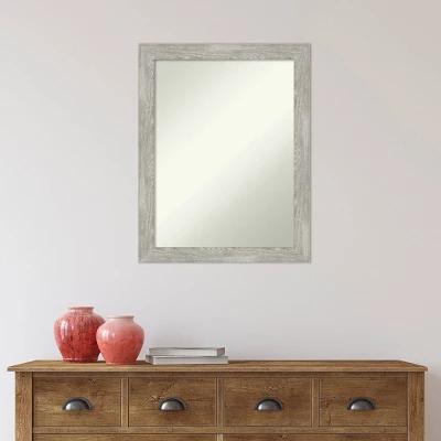 22" X 28" Non-Beveled Dove Narrow Bathroom Wall Mirror Gray Wash - Amanti Art - Image 6