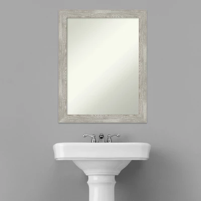 22" X 28" Non-Beveled Dove Narrow Bathroom Wall Mirror Gray Wash - Amanti Art - Image 8