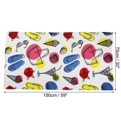 Unique Bargains Soft Absorbent Beach Towel Wine Glass Pattern Classic Design Colorful 59"x30" For Beach 1 Pcs - Image 3