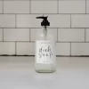 Sweet Water Decor Clear Glass White Script Label Dish Soap Dispenser - 16oz