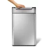 Simplehuman 48L Touch Bar Dual Compartment Recycling Step Trash Can Brushed Stainless Steel