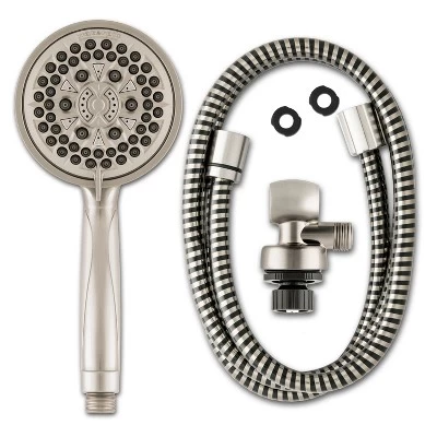 7 Mode Power Pulse Hand Held Single Shower Head Brushed Nickel - Waterpik - Image 2