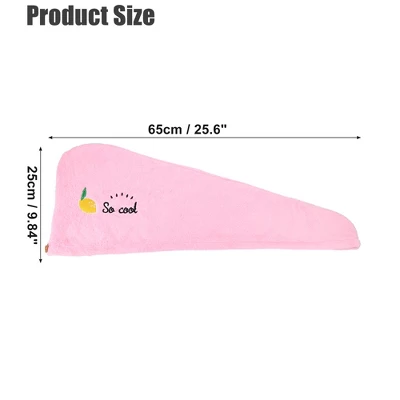 Unique Bargains Soft Hair Towel Wrap Microfiber Lemon Pattern For Wet Long Thick Curly Hair 1 Pcs - Image 3