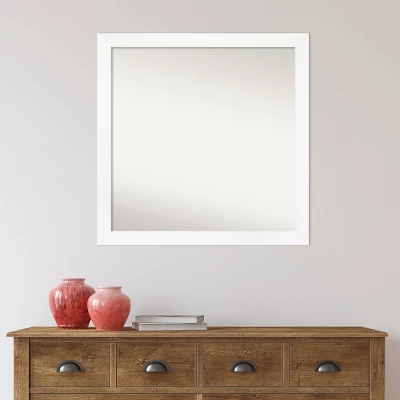 29" X 29" Non-Beveled Cabinet Narrow Bathroom Wall Mirror White - Amanti Art - Image 7
