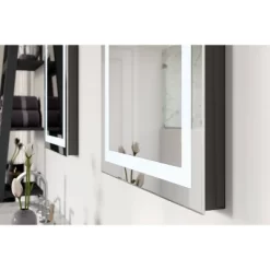 24" Rectangular Frameless Lighted LED Bathroom Mirror With Anti Fog - Tosca