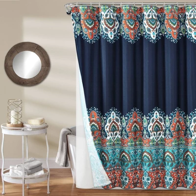 14pc Bohemian Meadow Shower Curtain With Peva Lining And Rings Set - Lush Décor - Image 5