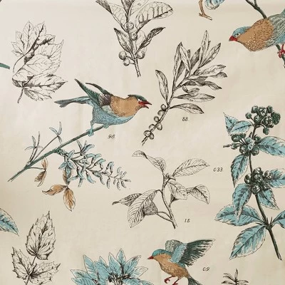 Ramsey Birds Cotton Printed Shower Curtain Khaki - Image 3