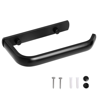 Unique Bargains Bathroom Aluminum Alloy Matte Fixed Toilet Paper Holders Black 1 Pc - Image 3