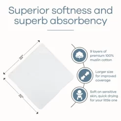 2 Pack Baby Hooded Muslin Cotton Towel For Kids By Comfy Cubs