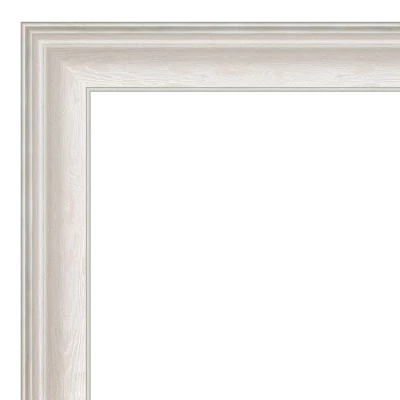 33" X 27" Non-Beveled Trio White Wash Silver Bathroom Wall Mirror - Amanti Art - Image 2