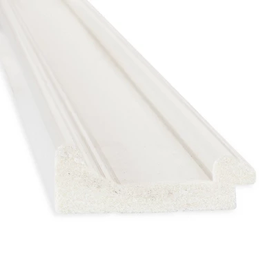 42" X 30" Non-Beveled Ridge White Bathroom Wall Mirror - Amanti Art