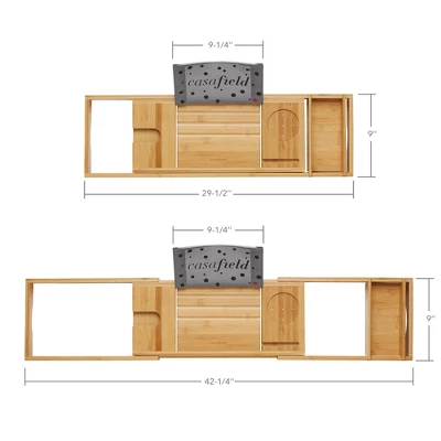 Casafield Bathtub Caddy, Expandable Bamboo Bath Tray And Tub Organizer For Bathroom - Image 5