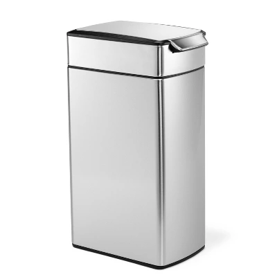 Simplehuman 40L Slim Touch Bar Trash Can Brushed Stainless Steel - Image 3
