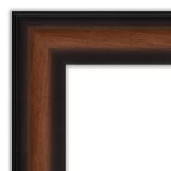 Amanti Art Yale Walnut Petite Bevel Bathroom Wall Mirror 27.5 X 21.5 In.