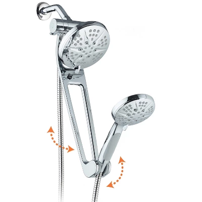 6" 48 Setting Hotelspa Aquabar High Pressure Luxury Three-Way Handheld Shower Head Combo Chrome - AquaDance - Image 2