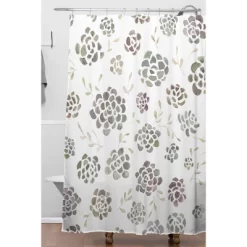 Kelli Murray Succulents Shower Curtain Green/Brown - Deny Designs