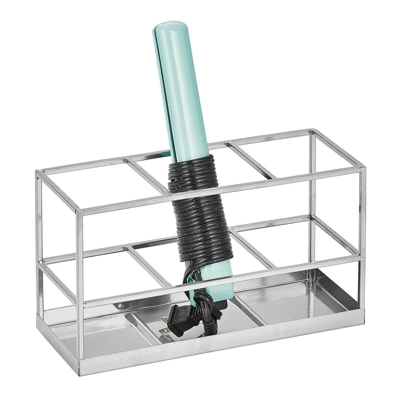 MDesign Steel Bathroom Countertop Hair Care Storage Organizer Basket - Image 5