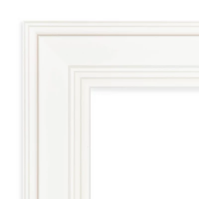 42" X 30" Non-Beveled Ridge White Bathroom Wall Mirror - Amanti Art - Image 2