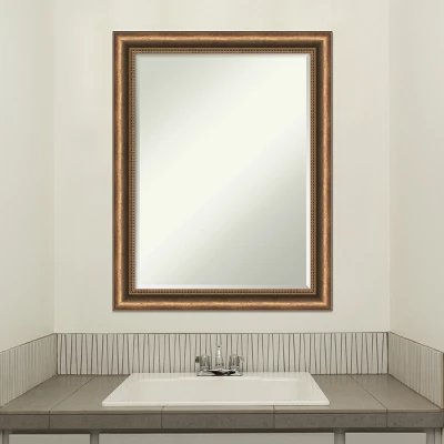 Amanti Art Manhattan Bronze Narrow Petite Bevel Wood Bathroom Wall Mirror 28 X 22 In. - Image 4