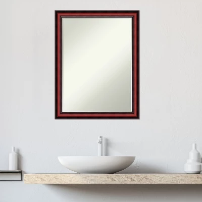 Amanti Art Rubino Cherry Scoop Petite Bevel Wood Bathroom Wall Mirror 27 X 21 In. - Image 8