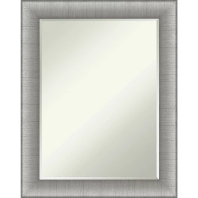 Elegant Brushed Petite Bevel Bathroom Wall Mirror - Image 10