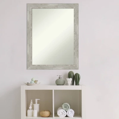 22" X 28" Non-Beveled Dove Narrow Bathroom Wall Mirror Gray Wash - Amanti Art - Image 7