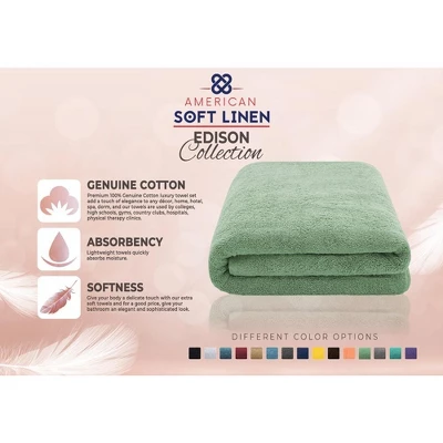 American Soft Linen 100% Cotton Oversized Bath Sheet, 40 In By 80 In Bath Towel Sheet - Image 2