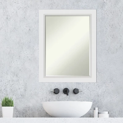 Amanti Art Blanco White Petite Bevel Wood Bathroom Wall Mirror 28 X 22 In. - Image 7