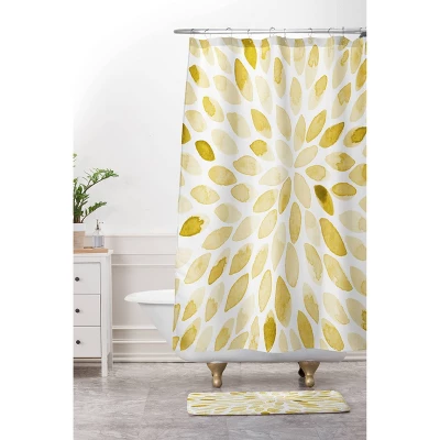 Angela Minca Yellow Watercolor Strokes Memory Foam Bath Mat Yellow - Deny Designs - Image 2