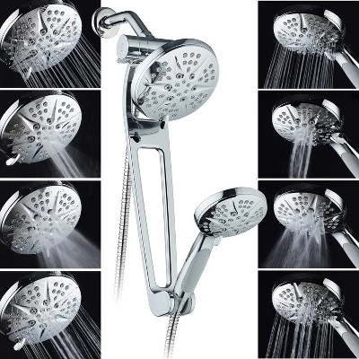 6" 48 Setting Hotelspa Aquabar High Pressure Luxury Three-Way Handheld Shower Head Combo Chrome - AquaDance - Image 3