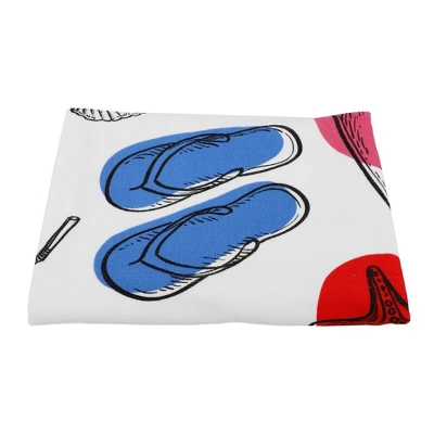 Unique Bargains Soft Absorbent Beach Towel Wine Glass Pattern Classic Design Colorful 59"x30" For Beach 1 Pcs - Image 4