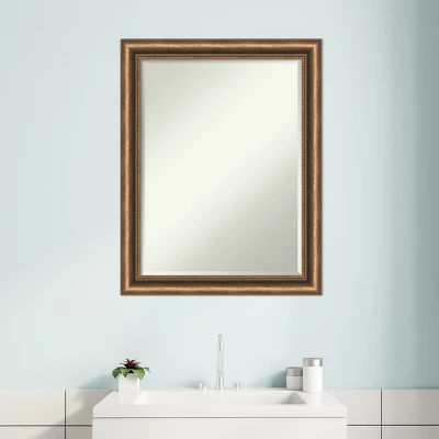 Amanti Art Manhattan Bronze Narrow Petite Bevel Wood Bathroom Wall Mirror 28 X 22 In. - Image 5