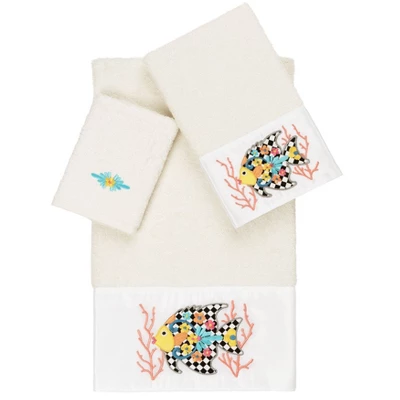 Set Of 3 Feliz Embroidered Towels - Linum Home Textiles - Image 7