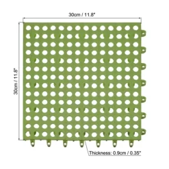 Unique Bargains Interlocking Cushion Non-Slip Drain Floor Tiles Mat For Bathroom Pool With Suction Cups