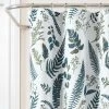 72"x72" Devonia Allover Single Shower Curtain White/Green - Lush Décor