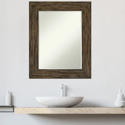Amanti Art Fencepost Petite Bevel Wood Bathroom Wall Mirror - Image 8