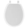 Cameron Never Loosens Round Enameled Wood Toilet Seat With Easy Clean Hinge White - Mayfair By Bemis