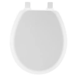 Cameron Never Loosens Round Enameled Wood Toilet Seat With Easy Clean Hinge White - Mayfair By Bemis