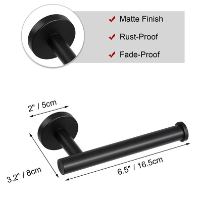 Unique Bargains Stainless Steel Rustproof Matte Finish Tissue Fixed Toilet Paper Holders Black 1 Pc - Image 5